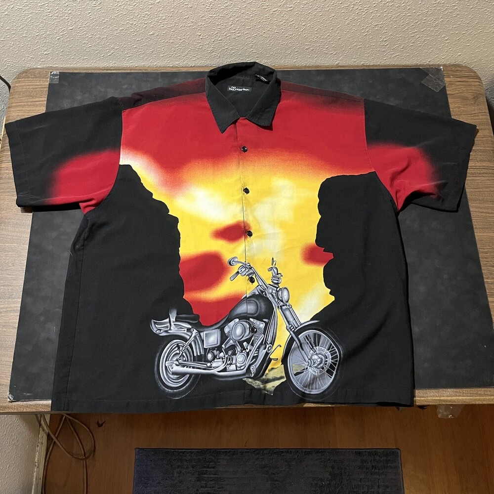 No Boundaries Rayon JNCO Shirt Vintage Dragonfly Rockabilly 2XL 90s Wu Tang